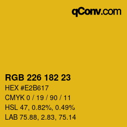 Color code: RGB 226 182 23 | qconv.com
