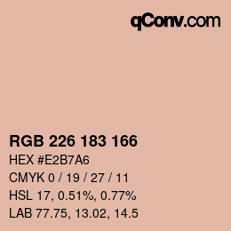 Color code: RGB 226 183 166 | qconv.com