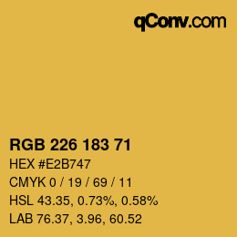 Color code: RGB 226 183 71 | qconv.com