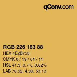 Color code: RGB 226 183 88 | qconv.com