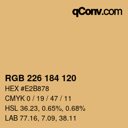 Color code: RGB 226 184 120 | qconv.com