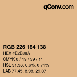 颜色代码: RGB 226 184 138 | qconv.com