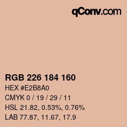 Color code: RGB 226 184 160 | qconv.com