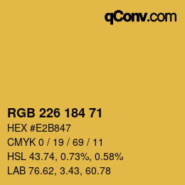 Color code: RGB 226 184 71 | qconv.com