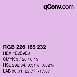 Color code: RGB 226 185 232 | qconv.com