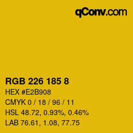 Color code: RGB 226 185 8 | qconv.com