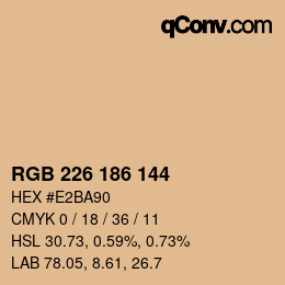 Color code: RGB 226 186 144 | qconv.com