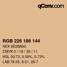 カラーコード: RGB 226 186 144 | qconv.com