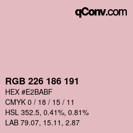 Color code: RGB 226 186 191 | qconv.com