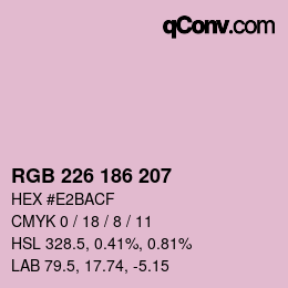 Color code: RGB 226 186 207 | qconv.com