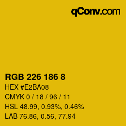 Color code: RGB 226 186 8 | qconv.com
