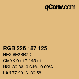 Farbcode: RGB 226 187 125 | qconv.com