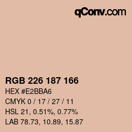 Color code: RGB 226 187 166 | qconv.com