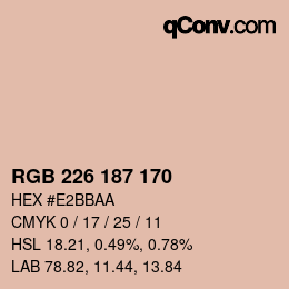 Color code: RGB 226 187 170 | qconv.com
