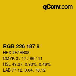 カラーコード: RGB 226 187 8 | qconv.com