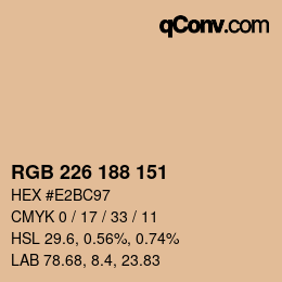 Color code: RGB 226 188 151 | qconv.com