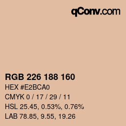 Color code: RGB 226 188 160 | qconv.com