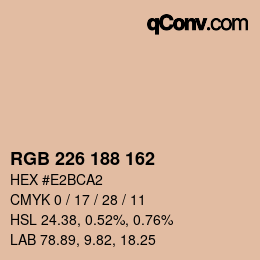 Color code: RGB 226 188 162 | qconv.com