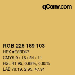 Color code: RGB 226 189 103 | qconv.com