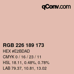 颜色代码: RGB 226 189 173 | qconv.com