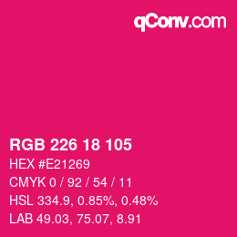 Color code: RGB 226 18 105 | qconv.com