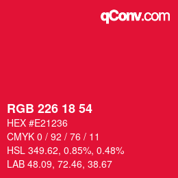 Color code: RGB 226 18 54 | qconv.com