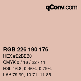 カラーコード: RGB 226 190 176 | qconv.com