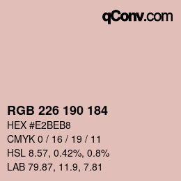 Código de color: RGB 226 190 184 | qconv.com