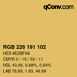 Color code: RGB 226 191 102 | qconv.com