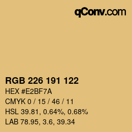 Color code: RGB 226 191 122 | qconv.com