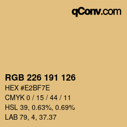 Color code: RGB 226 191 126 | qconv.com