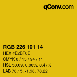 Color code: RGB 226 191 14 | qconv.com