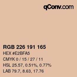 Color code: RGB 226 191 165 | qconv.com