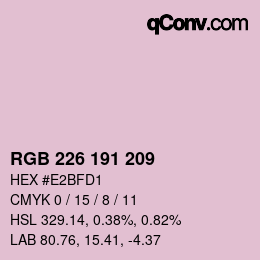 Color code: RGB 226 191 209 | qconv.com