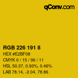 Color code: RGB 226 191 8 | qconv.com