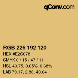 Color code: RGB 226 192 120 | qconv.com