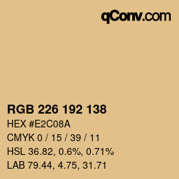 Color code: RGB 226 192 138 | qconv.com