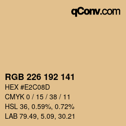 颜色代码: RGB 226 192 141 | qconv.com
