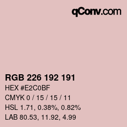 Color code: RGB 226 192 191 | qconv.com