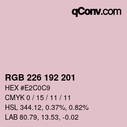 颜色代码: RGB 226 192 201 | qconv.com
