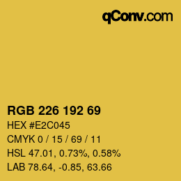 Color code: RGB 226 192 69 | qconv.com