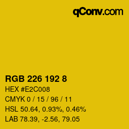 Color code: RGB 226 192 8 | qconv.com