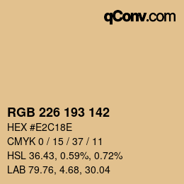Color code: RGB 226 193 142 | qconv.com