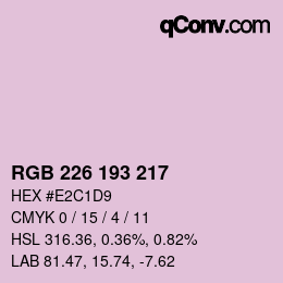 颜色代码: RGB 226 193 217 | qconv.com