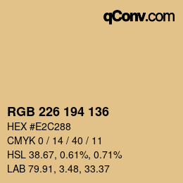 Color code: RGB 226 194 136 | qconv.com