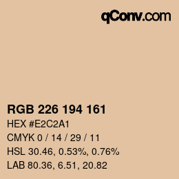 Color code: RGB 226 194 161 | qconv.com