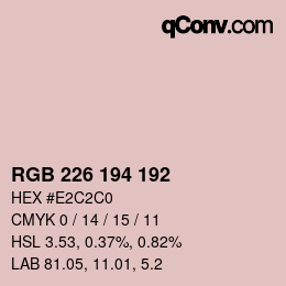 Color code: RGB 226 194 192 | qconv.com