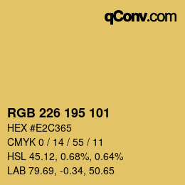Color code: RGB 226 195 101 | qconv.com