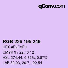 Código de color: RGB 226 195 249 | qconv.com