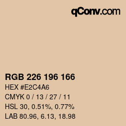 Color code: RGB 226 196 166 | qconv.com